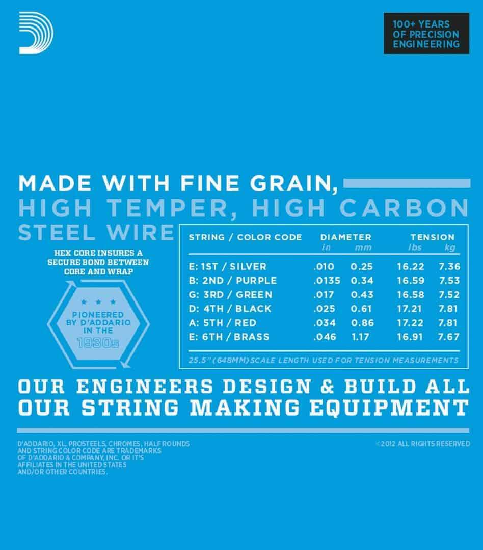 D'Addario EXL110BT Nickel Wound Electric Guitar Strings Regular Light 10-46 Gauge