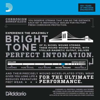 D'Addario EXL125 10P Nickel Wound  10 Sets Electric Guitar Strings Super Light Top Regular Bottom 9-46 Gauge