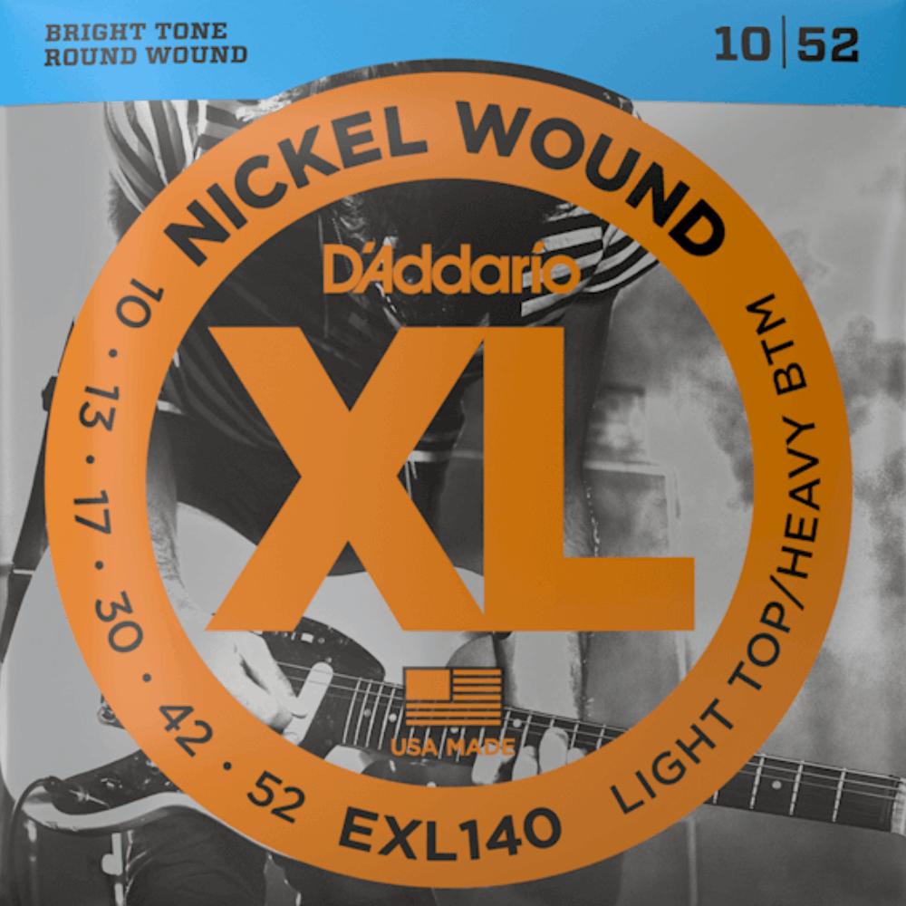 D'Addario EXL140 Nickel Wound Electric Guitar Strings Light Top Heavy Bottom 10-52 Gauge