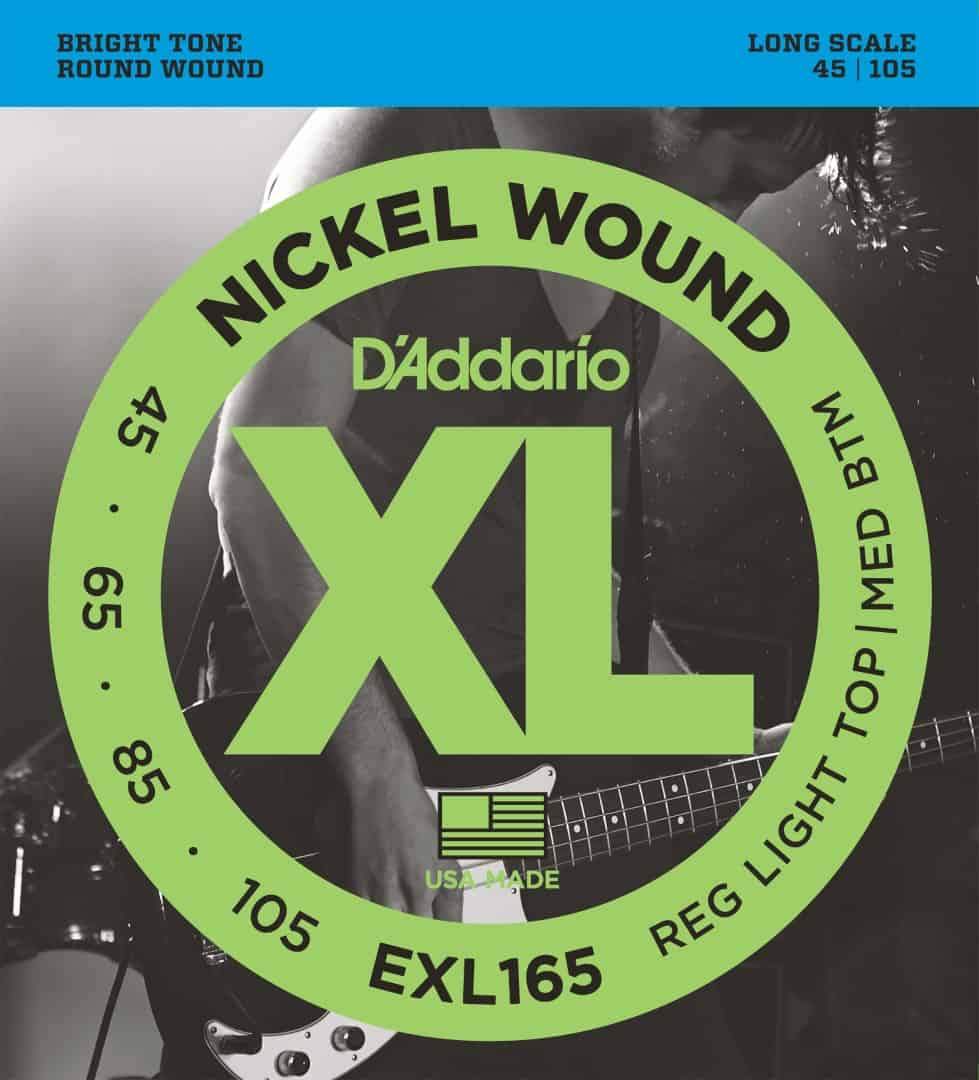 D'Addario EXL165 Regular Light Top Medium Bottom Long Scale Bass Strings 45-105 Gauge