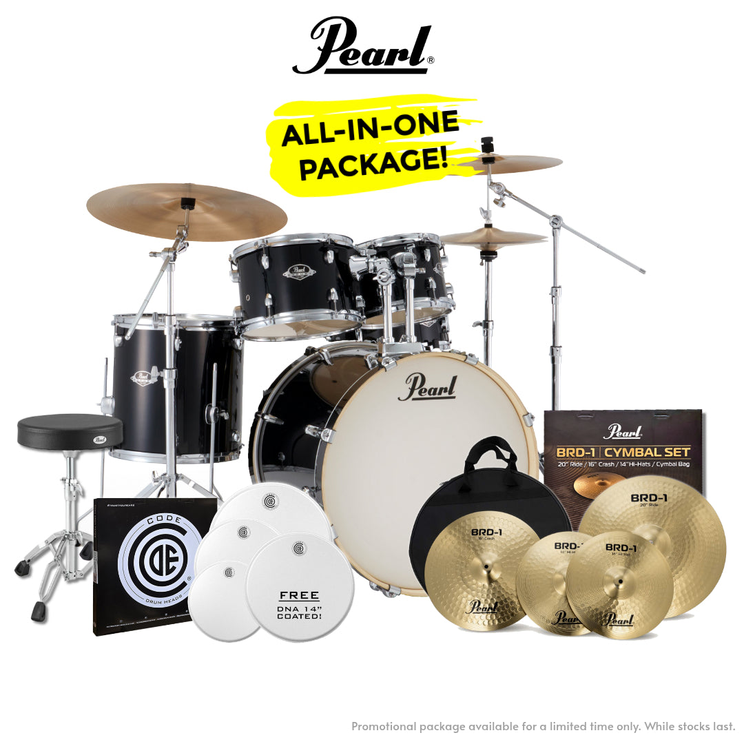 Pearl EXX Export Plus 22" Fusion Kit Package in Jet Black