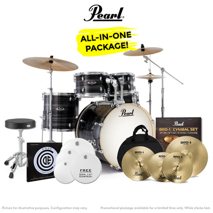 Pearl EXX Export Plus 22" Fusion Kit Package in Graphite Silver Twist
