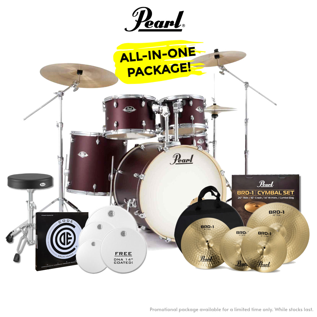 Pearl EXX Export Plus 22" Rock Kit Package in Satin Scarlet