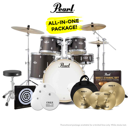 Pearl EXX Export Plus 22" Rock Kit Package in Brushed Bronze