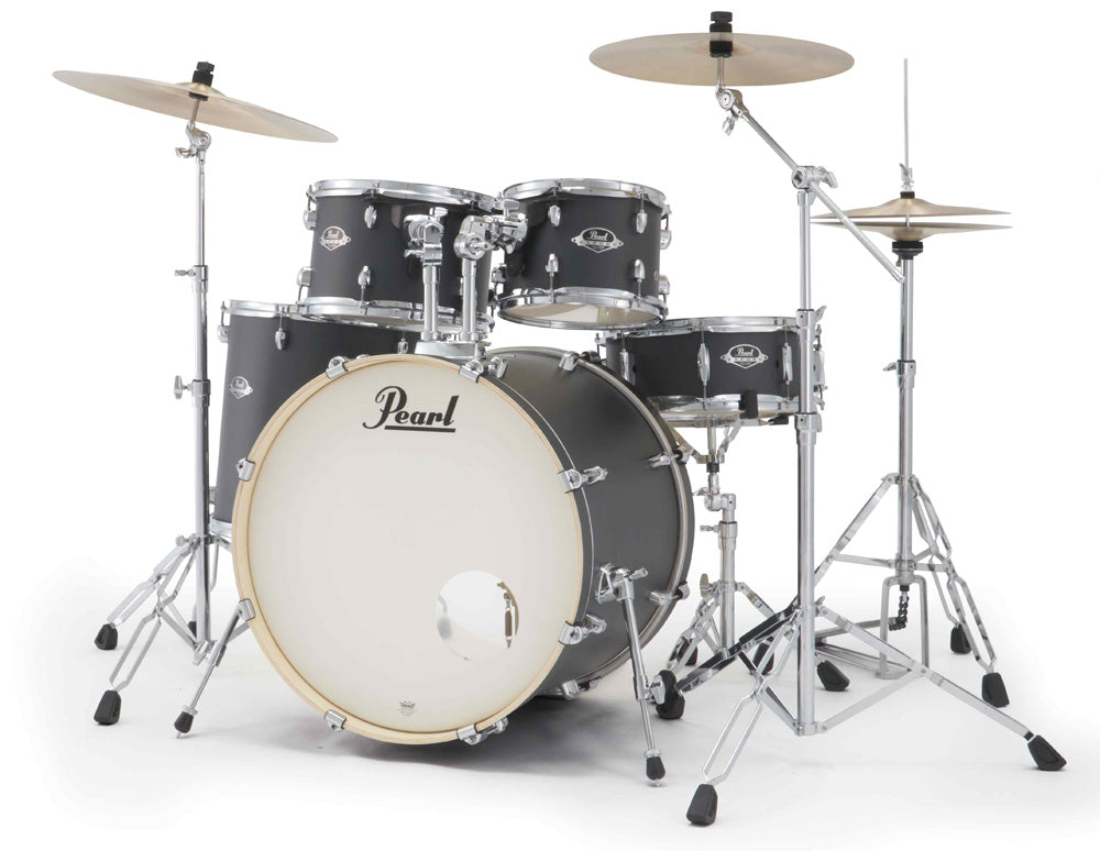 Pearl Export Plus 5-Piece Fusion Plus Drum Kit with Cymbal Pack in Graphite Slate