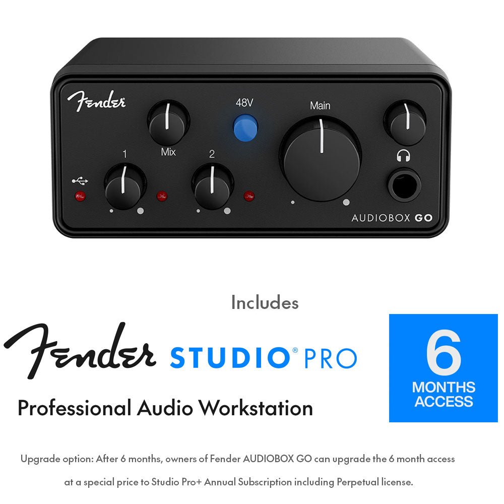 Fender AudioBox GO Ultra-Compact Mobile 2x2 USB-C Audio Interface in B ...