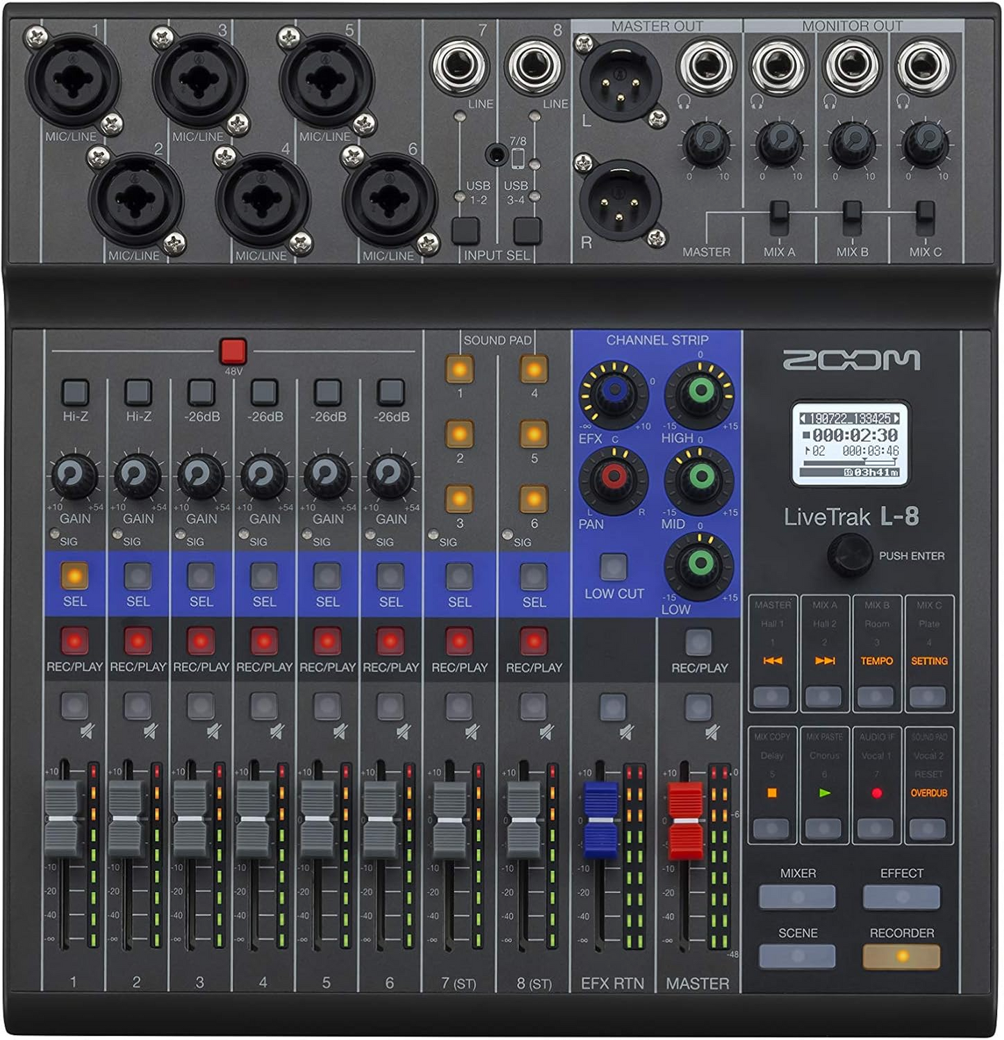 Zoom LiveTrak L8 Digital Podcast Mixer and Recorder