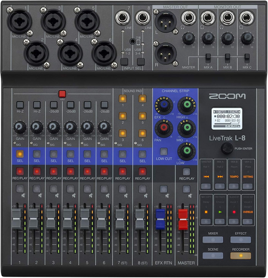 Zoom LiveTrak L8 Digital Podcast Mixer and Recorder