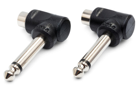 HOSA GPR123 Right Angle Adapters RCA To 1/4" TS