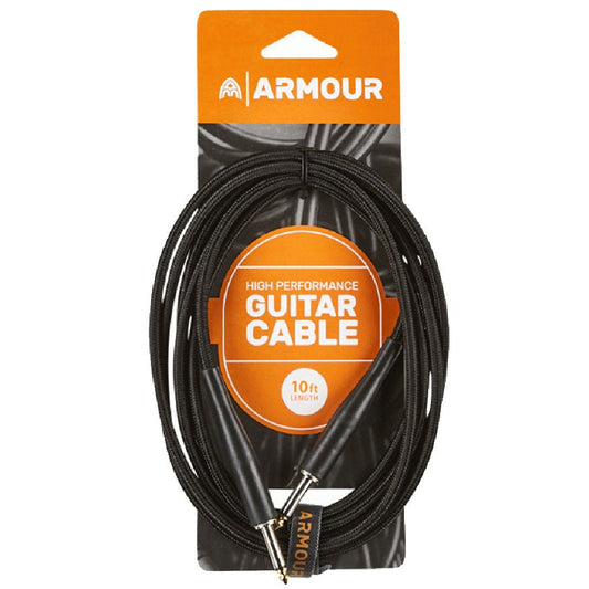 Armour GW10B 10 Foot Guitar Lead in Woven Black