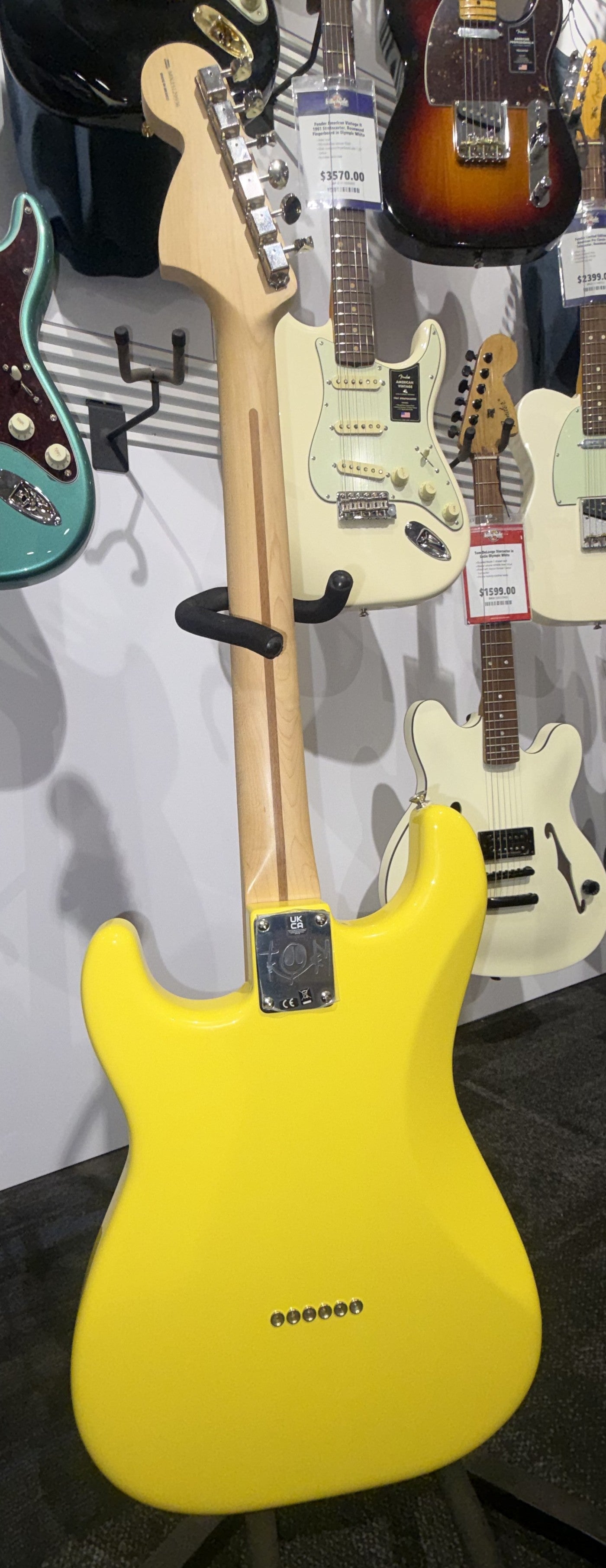Fender Tom DeLonge Stratocaster, RW Fingerboard in Graffiti Yellow | EX-DEMO