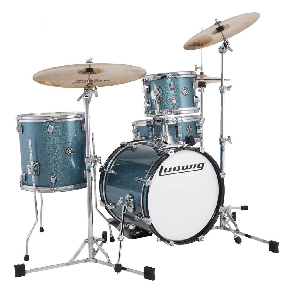 Ludwig Breakbeats Questlove 4 Piece Shell Pack in Azure Blue Sparkle