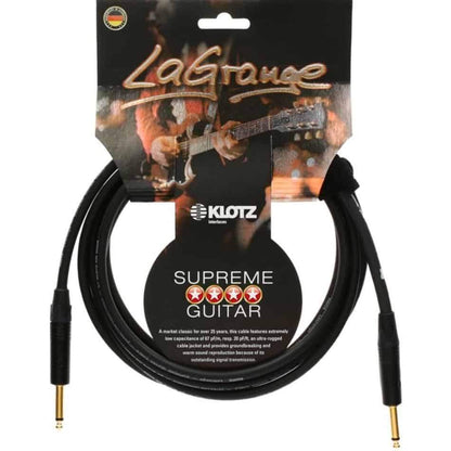 Klotz LaGrange 3m Jack & Jack Gold Tip Guitar Cable in Black