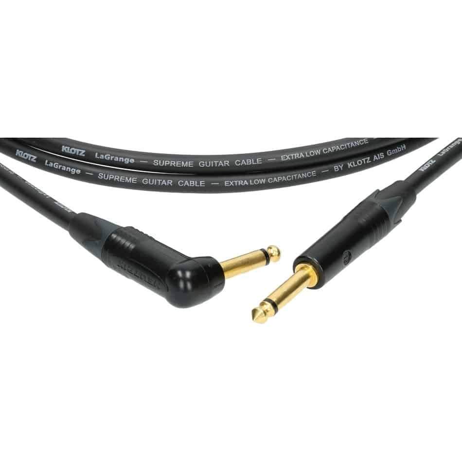 Klotz LaGrange 6m Jack & Angled Jack Guitar Cable in Black