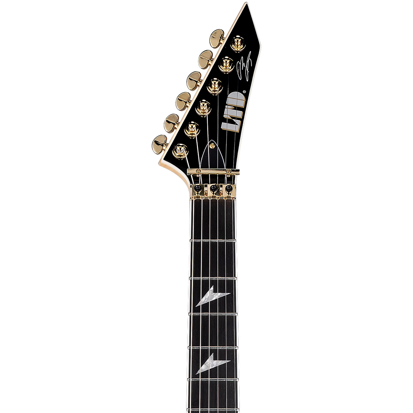 ESP LTD Alexi Laiho Arrowhead SE 20th Anniversary Electric Guitar in Black with Yellow Bevel