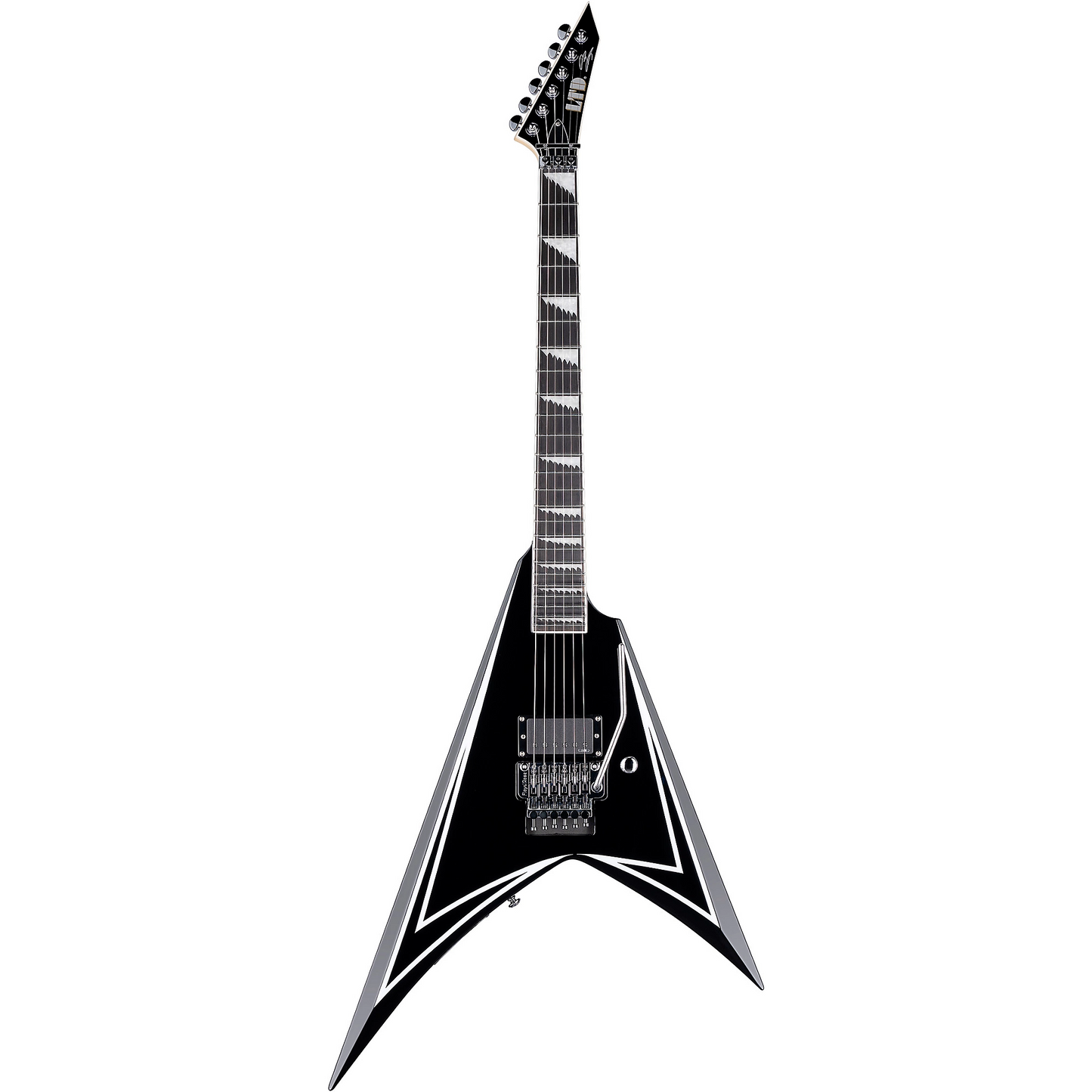 ESP LTD Alexi Laiho Sawtooth SE 20th Anniversary Electric Guitar in Black with White Pinstripe
