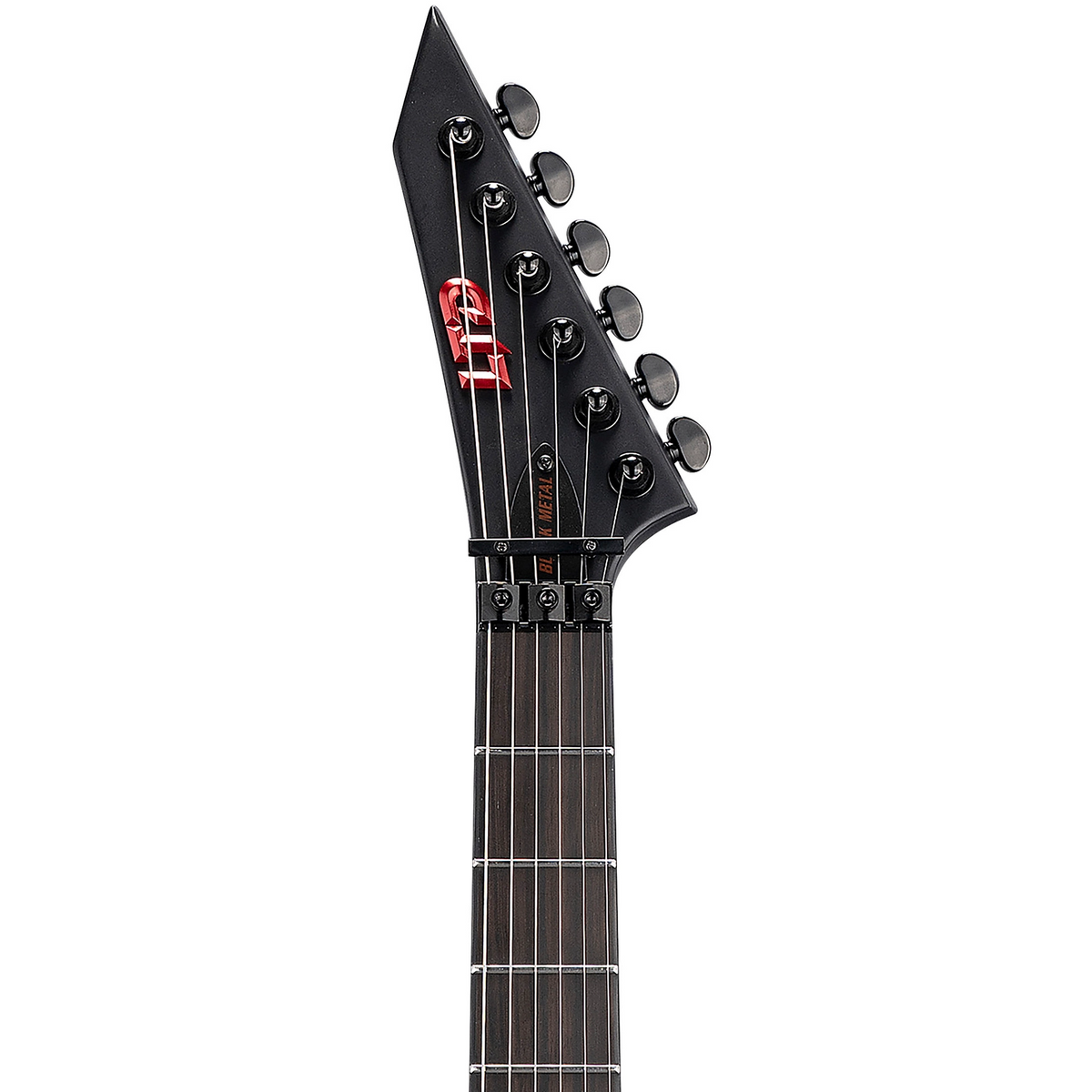 ESP LTD Arrow Black Metal Electric Guitar in Black Red Burst Satin
