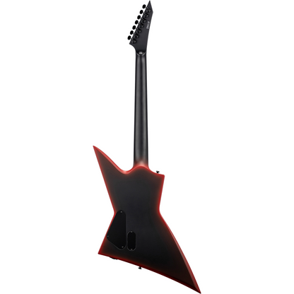 ESP LTD EXL-7 Black Metal 7-String Baritone Electric Guitar in Black Red Burst Satin