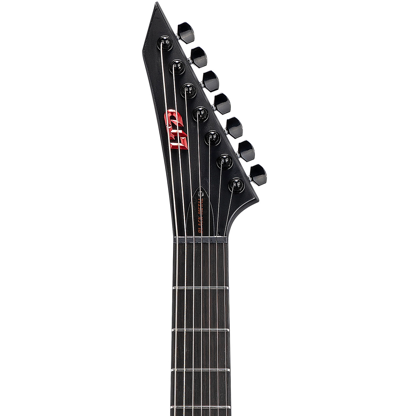 ESP LTD EXL-7 Black Metal 7-String Baritone Electric Guitar in Black Red Burst Satin