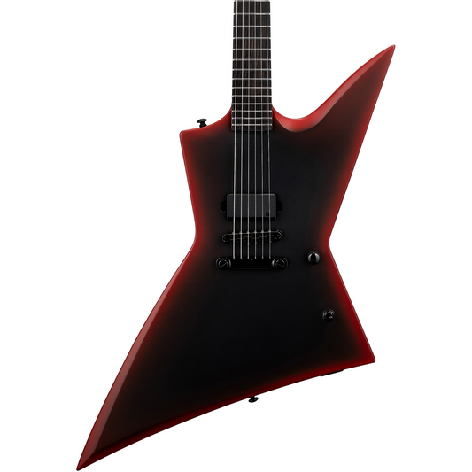 ESP LTD EXL Black Metal Electric Guitar in Black Red Burst Satin