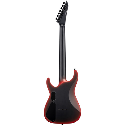 ESP LTD M-7 Black Metal 7-String Baritone Electric Guitar in Black Red Burst Satin