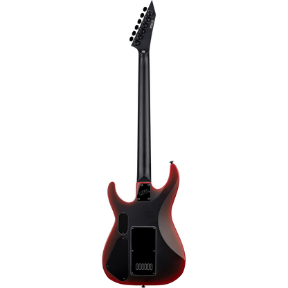 ESP LTD M-6 EverTune 30 Black Metal Baritone Electric Guitar in Black Red Burst Satin