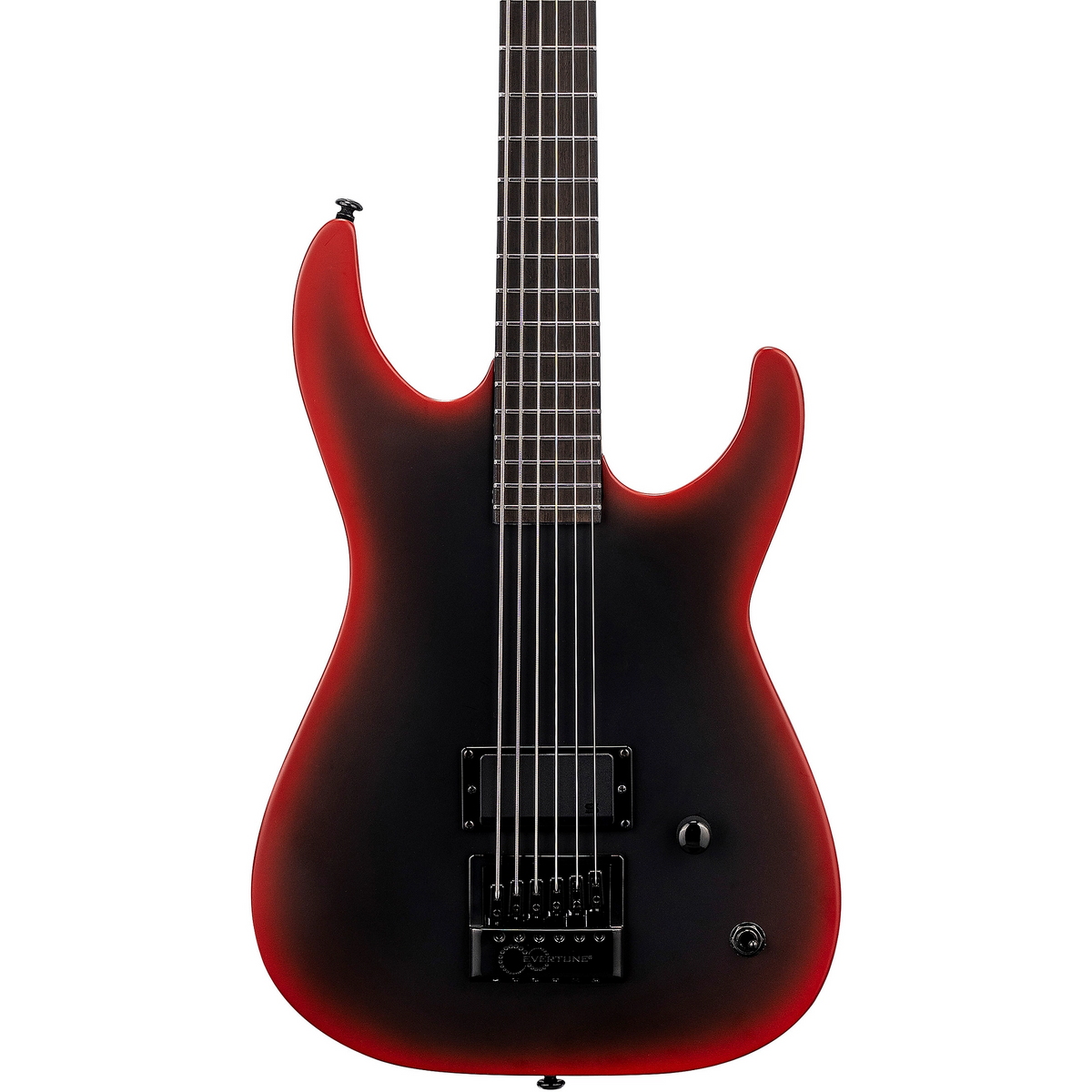 ESP LTD M-6 EverTune 30 Black Metal Baritone Electric Guitar in Black Red Burst Satin
