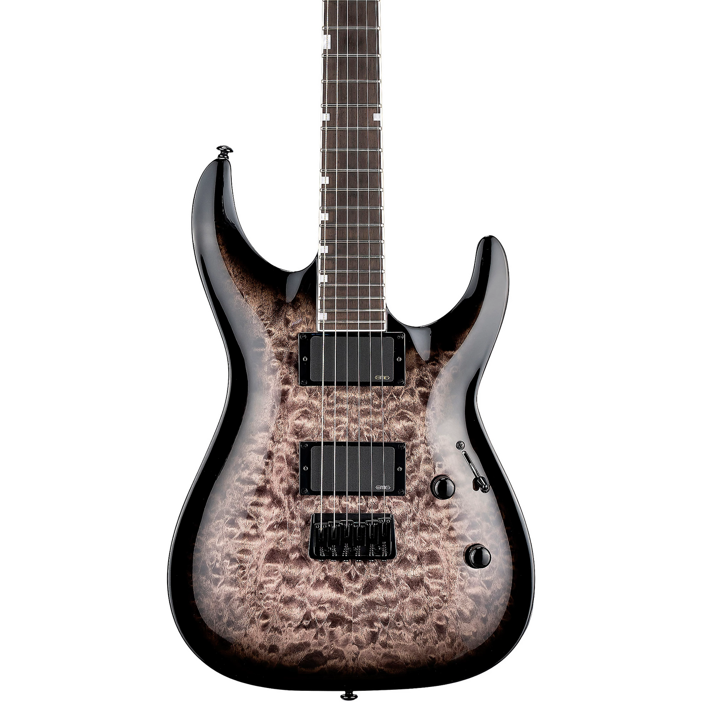 ESP LTD MH 400 HT QM Electric Guitar in See Thru Black Sunburst