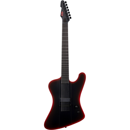 ESP LTD Phoenix-7 Black Metal 7-String Baritone Electric Guitar in Black Red Burst Satin