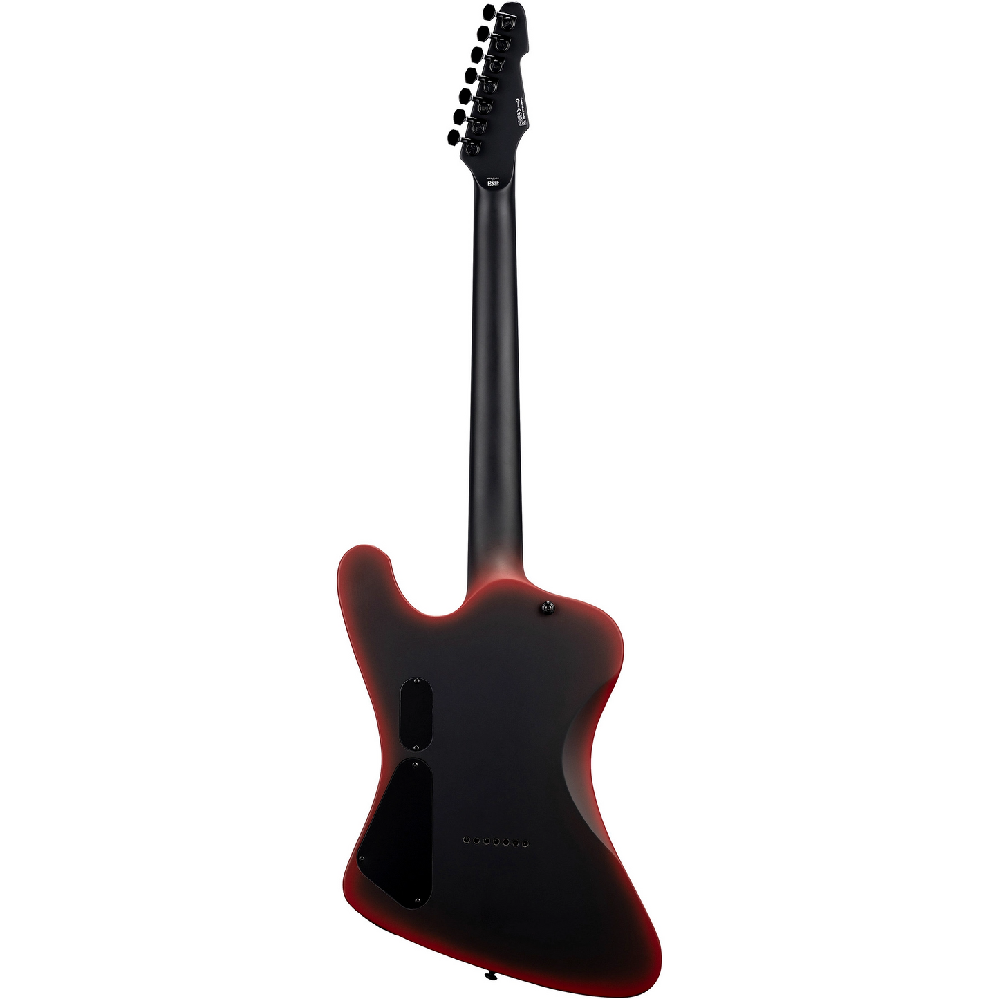 ESP LTD Phoenix-7 Black Metal 7-String Baritone Electric Guitar in Black Red Burst Satin