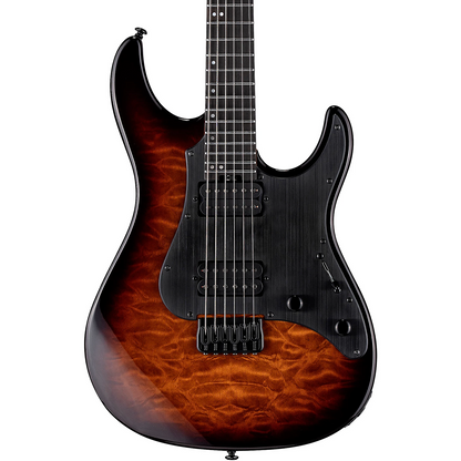 ESP LTD Snapper 1000 HT QM Electric Guitar in Dark Brown Sunburst