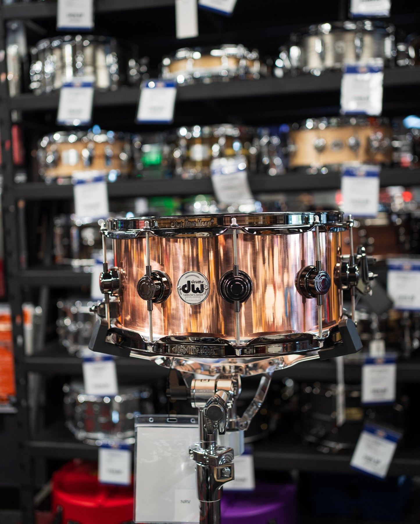 DW Collectors 3mm Copper Snare Drum 14x6.5 Black Nickel Hardware Snare Drum