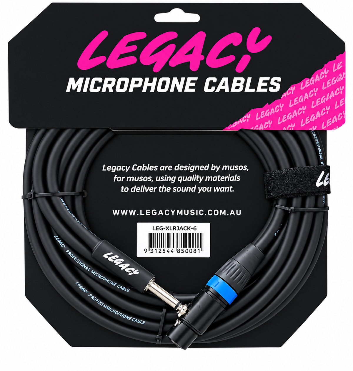 Legacy Microphone Cable XLR (F) to MONO 6.3mm JACK (M) - 3m
