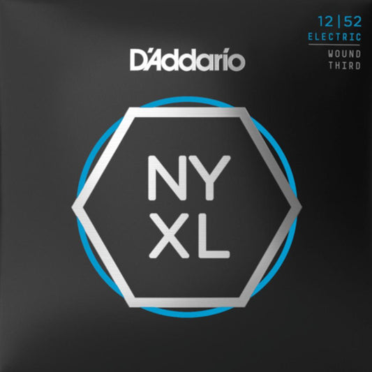 D'Addario NYXL1252W Light Wound 3rd Electric Guitar Strings 12-52 Gauge