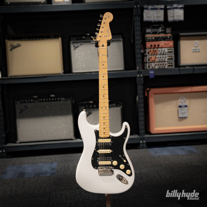 Fender Made in Japan FSR Hybrid II Stratocaster HSH, Maple Fingerboard in Satin White - Billy Hyde Music Exclusive