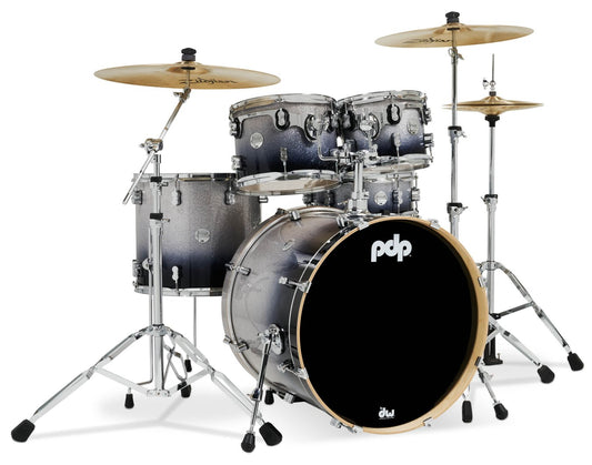 PDP Concept Maple 22 5 Piece Shell Pack in Silver to Black Fade