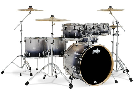 PDP Concept Maple 22 7 Piece Shell Pack in Silver to Black Fade