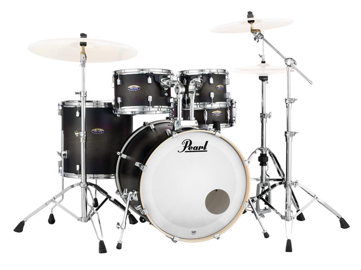 Pearl Decade Maple 22 Fusion Plus 5 Piece Drum Kit in Satin Black Burst