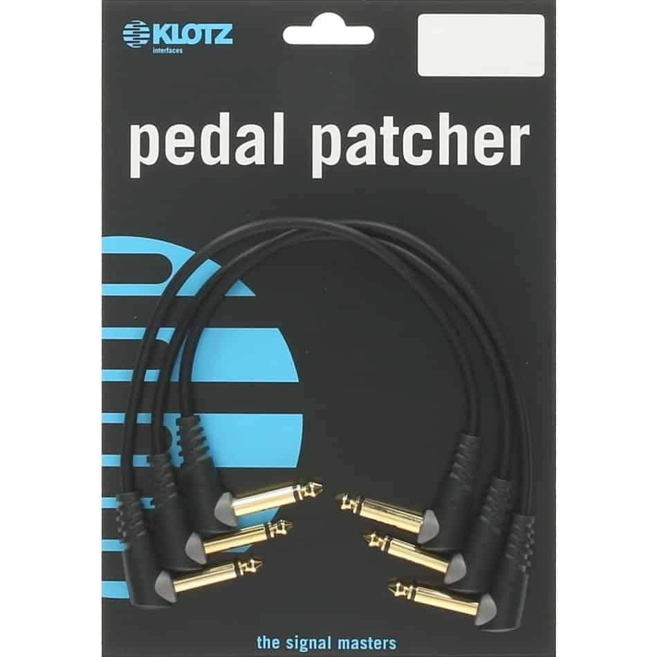 Klotz Pedal Patcher 90cm Angled Jacks x 3 Patch Cable in Black