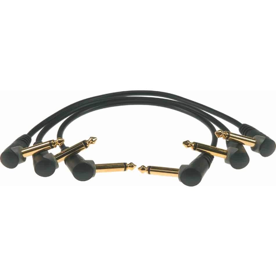 Klotz Pedal Patcher 30cm Angled Jacks x 3 Patch Cable in Black