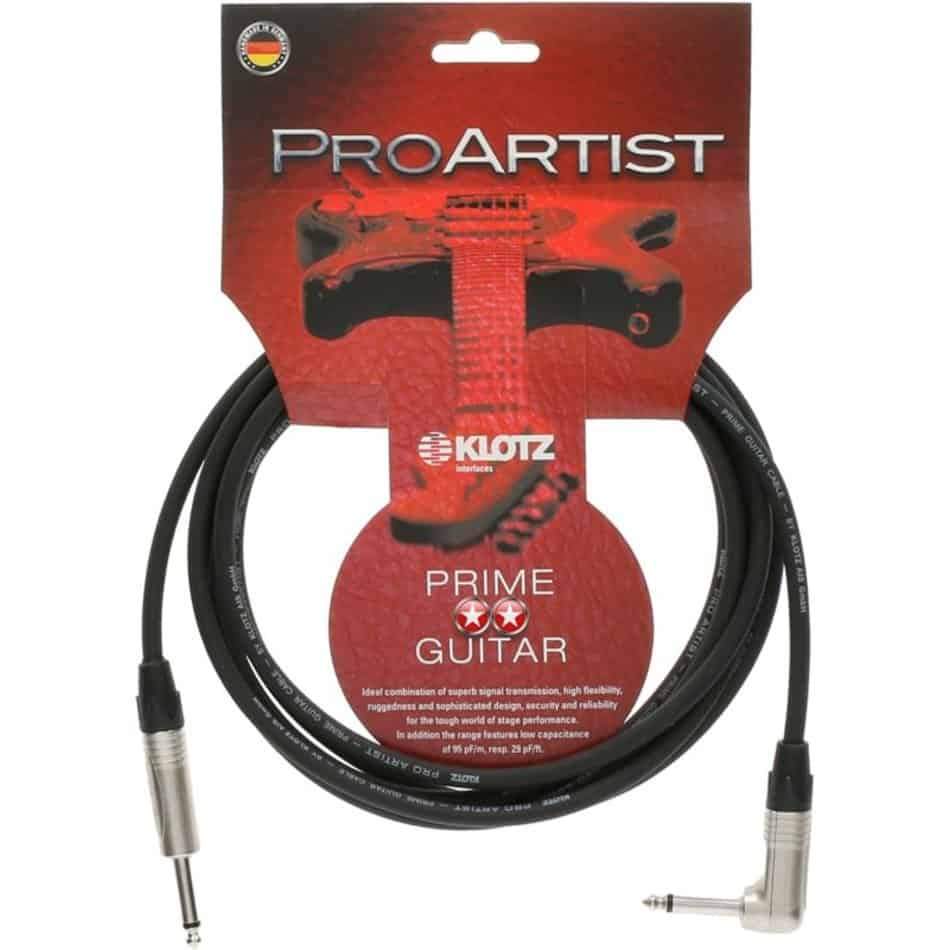 Klotz PRO ARTIST 6m Straight Angle Guitar Cable in Black