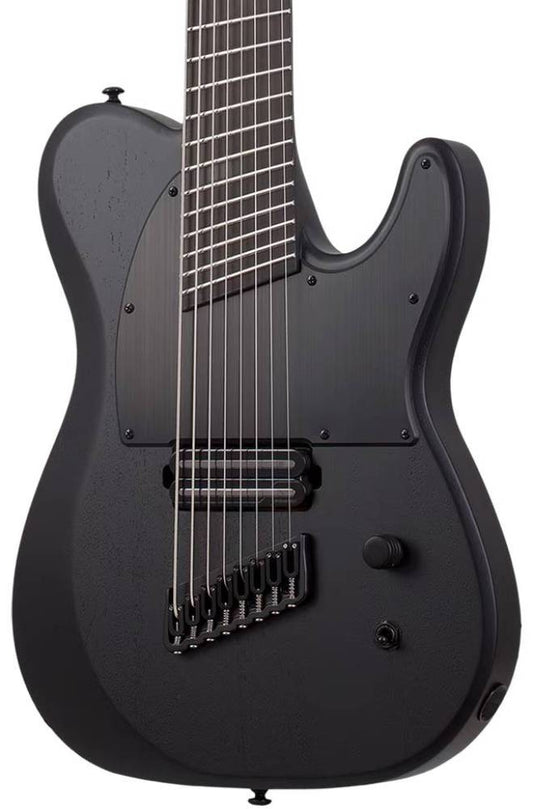Schecter PT-8 MS Black Ops Electric Guitar in Satin Black Open Pore