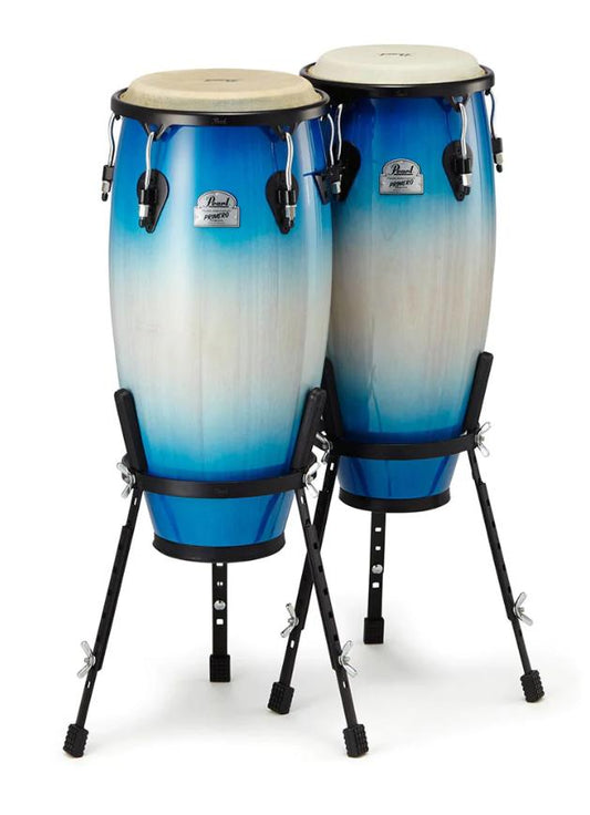 Pearl Percussion Primero Wood 10" and 11" Conga Set and Stands in Island Shadow