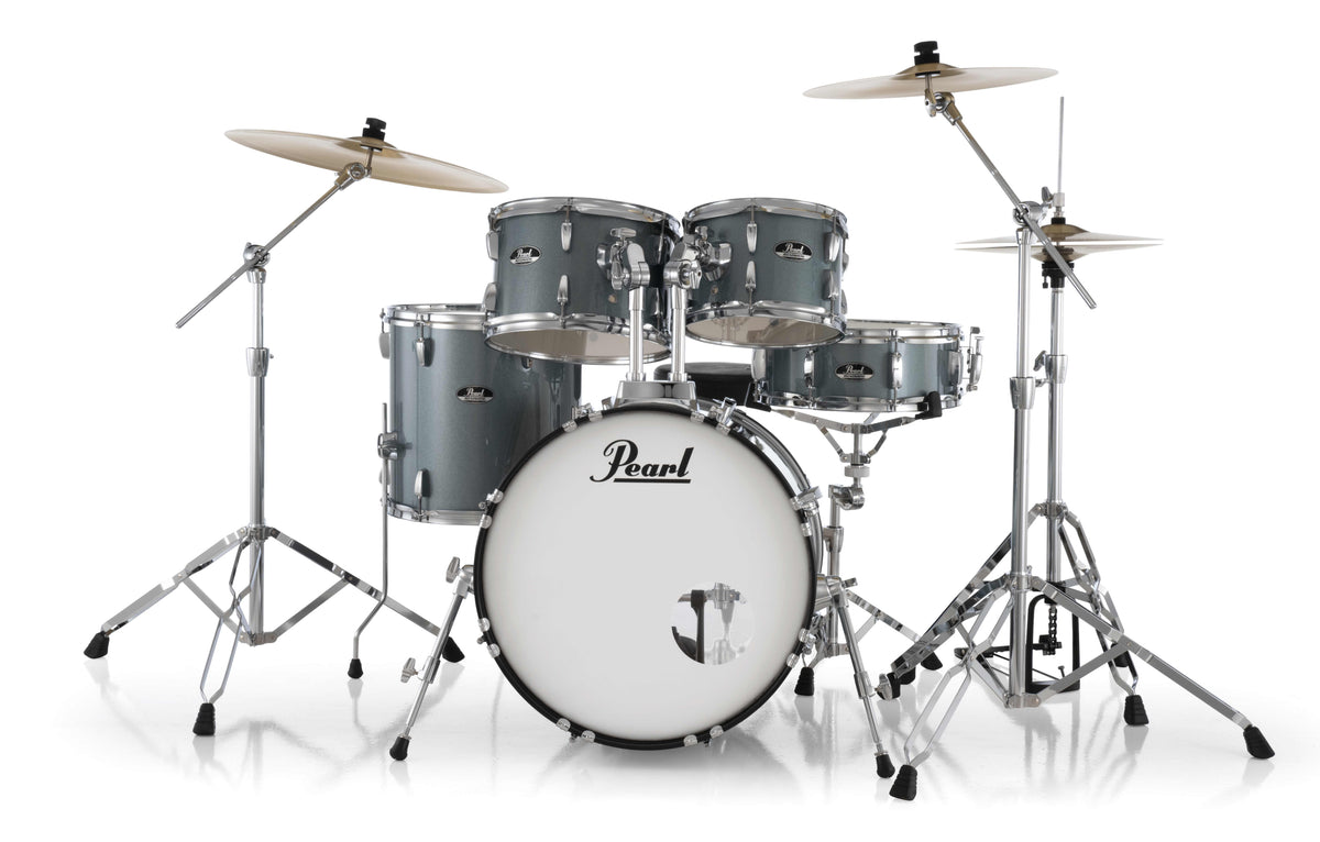Pearl Roadshow-Plus 5-Piece Drum Kit with Cymbal Pack in Charcoal Metallic