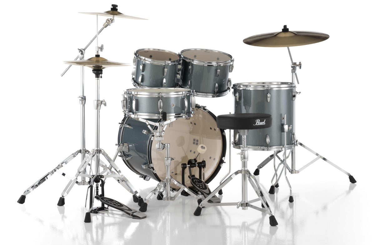 Pearl Roadshow-Plus 5-Piece Drum Kit with Cymbal Pack in Charcoal Metallic