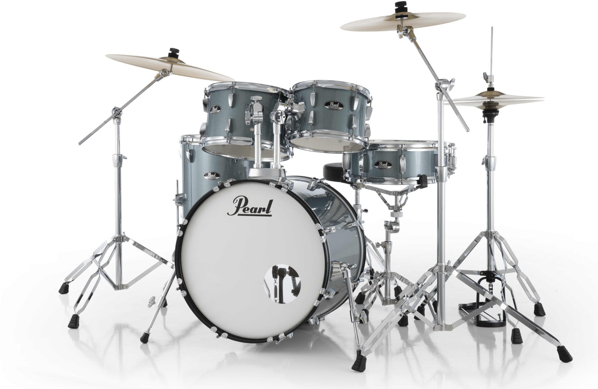 Pearl Roadshow-Plus 5-Piece Drum Kit with Cymbal Pack in Charcoal Metallic