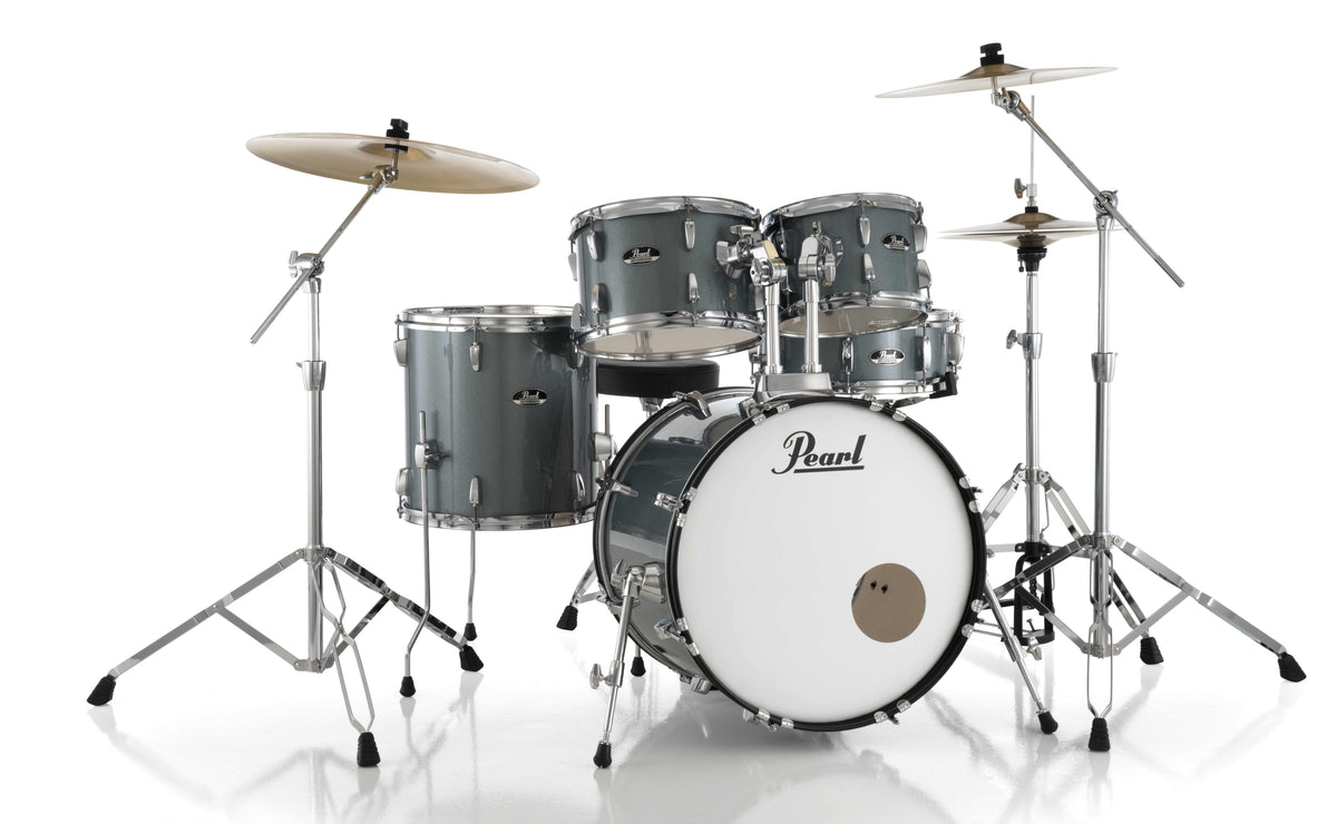 Pearl Roadshow-Plus 5-Piece Drum Kit with Cymbal Pack in Charcoal Metallic