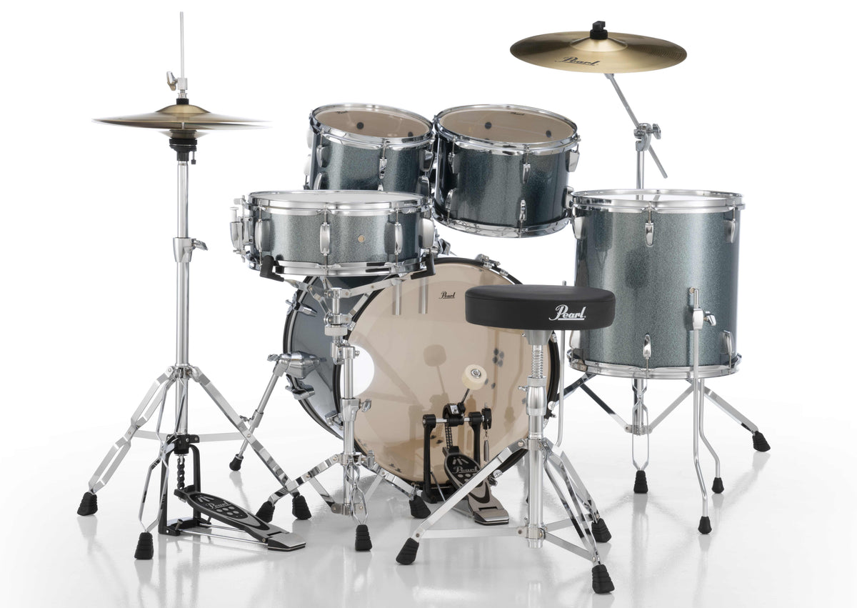 Pearl Roadshow 20" 5-Piece Drum Kit /Hardware and Cymbals in Aqua Blue Glitter