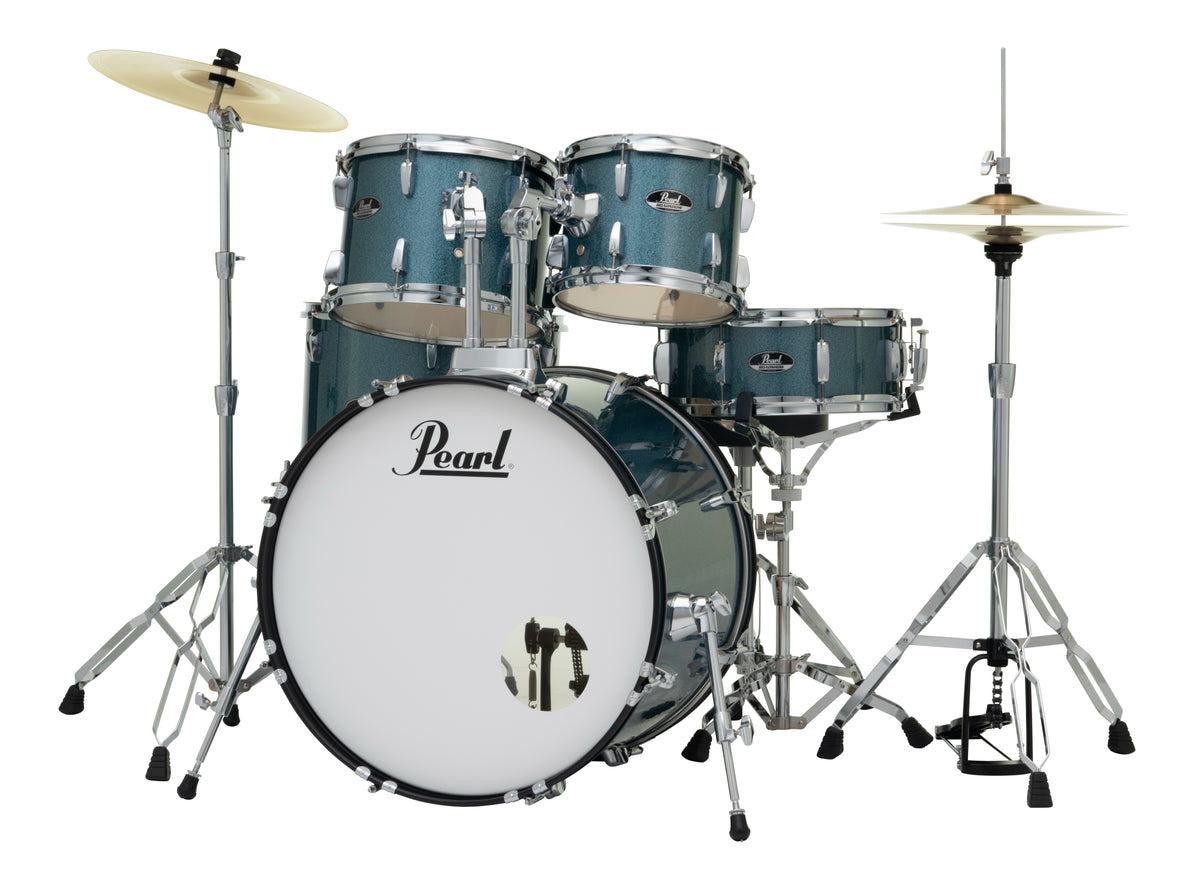 Pearl Roadshow 5-Piece Fusion (22/10/12/16) Drum Kit w/Hardware & Cymbals in Aqua Blue Glitter