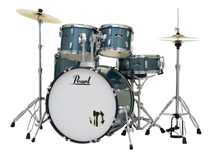 Pearl Roadshow 5-Piece Fusion (22/10/12/16) Drum Kit w/Hardware & Cymbals in Aqua Blue Glitter